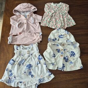 Baby Girl's Long Sleeve Pink & Blue Floral Bundle 3M